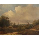 Johannes Pieter van Wisselingh, Idyllische LandschaftHirte mit Schafherde in sanft bewegter,