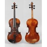 Violineum 1900, innen mit Modellzettel Jocobus Stainer in Absam, ungeteilter, gleichmäßig geflammter