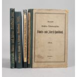 Vier Staatskalender Sachsen-AltenburgJahrgänge 1869, 1881, 1891 und 1914, Formate 8°, originale