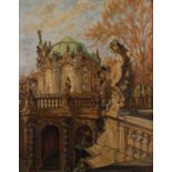 Rudolf Poeschmann, Dresdner Zwinger frühlingshafter Blick vom Dach der Bogengalerie des Dresdner