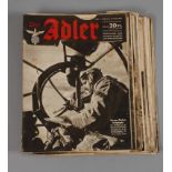 Konvolut NS-Zeitschriften "Der Adler"15 Stück, Hefte 23, 24, 25, 26 1940; Hefte 1, 3, 5, 6, 12,