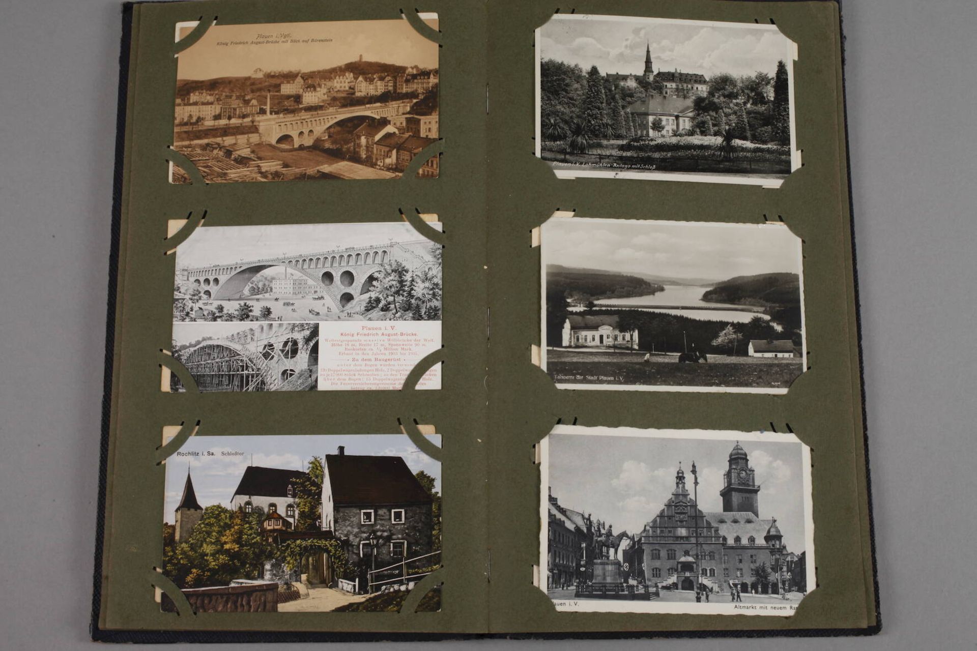 Ansichtskartenalbum Sachsenvor 1945, ca. 100 topographische Ansichtskarten von Plauen, Penig, - Bild 7 aus 8