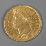20 Francs 1811 WNapoleon I., Münzstätte Lille, Umlaufspuren/fast ss, G ca. 6,44 g.