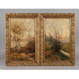 B. Benjamin, Paar impressionistische Landschaftensommerliche und winterliche Landschaften mit