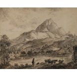 Stephan von Stengel, "Der Wetterstein bei Mittenwald"Blick auf die imposante Felsformation in den