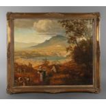 Oswald Achenbach, attr., Sommertag am Nemiseelichte arkadische italienische Sommerlandschaft mit