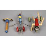 Drei Entwicklungsspielzeuge USA1950er Jahre, eins gemarkt The Toy Tinkers INC: Evanston Ill. USA,