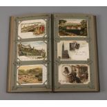 Ansichtskartenalbum Lithos und Gruss-ausum 1900, ca. 220 farbig lithographierte Ansichtskarten