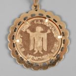 Anhänger mit Medailleum 1972, Fassung Gelbgold gestempelt 750, gefasste Medaille "München Stadt