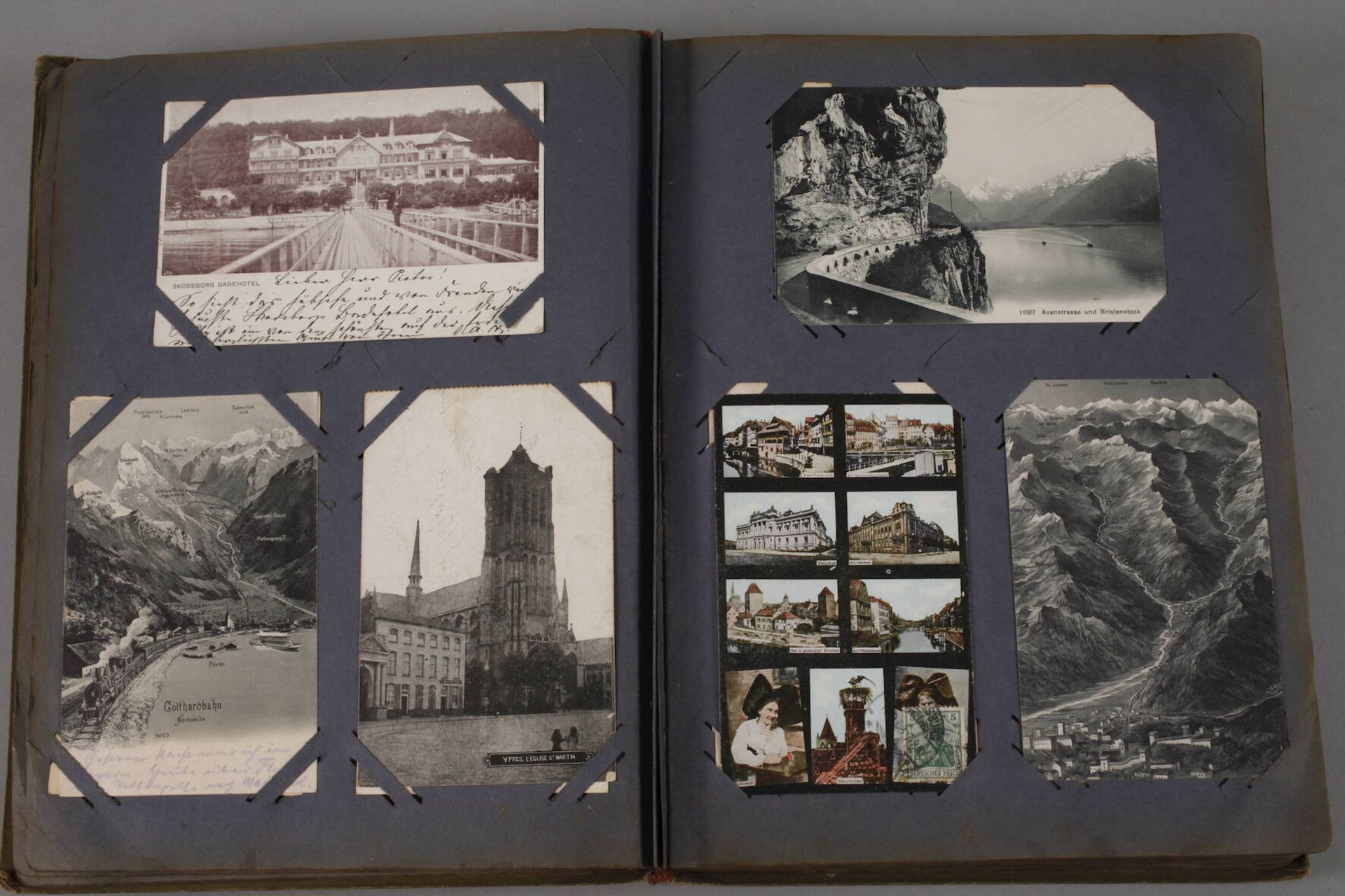Ansichtskartenalbum Europavor 1945, ca. 300 vorwiegend topographische Ansichtskarten, teilweise - Bild 3 aus 8