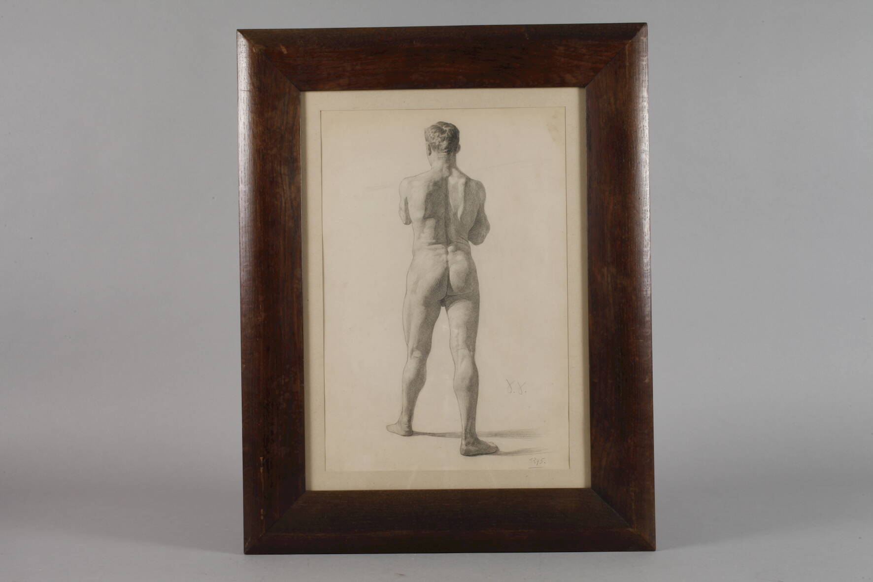 Prof. Sascha Schneider, Stehender RückenaktRückenansicht eines nackten stehenden Mannes mittleren - Bild 2 aus 3