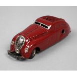 Schuco Kommando-Auto Anno 2000Bauzeit 1937-1951, gemarkt, bezeichnet und Patentangabe, Blech rot