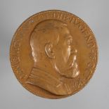 Medaille Arnold Böcklin1897 von Hugo Kaufmann, Bronze, Büste Böcklins nach rechts/alter Faun, als