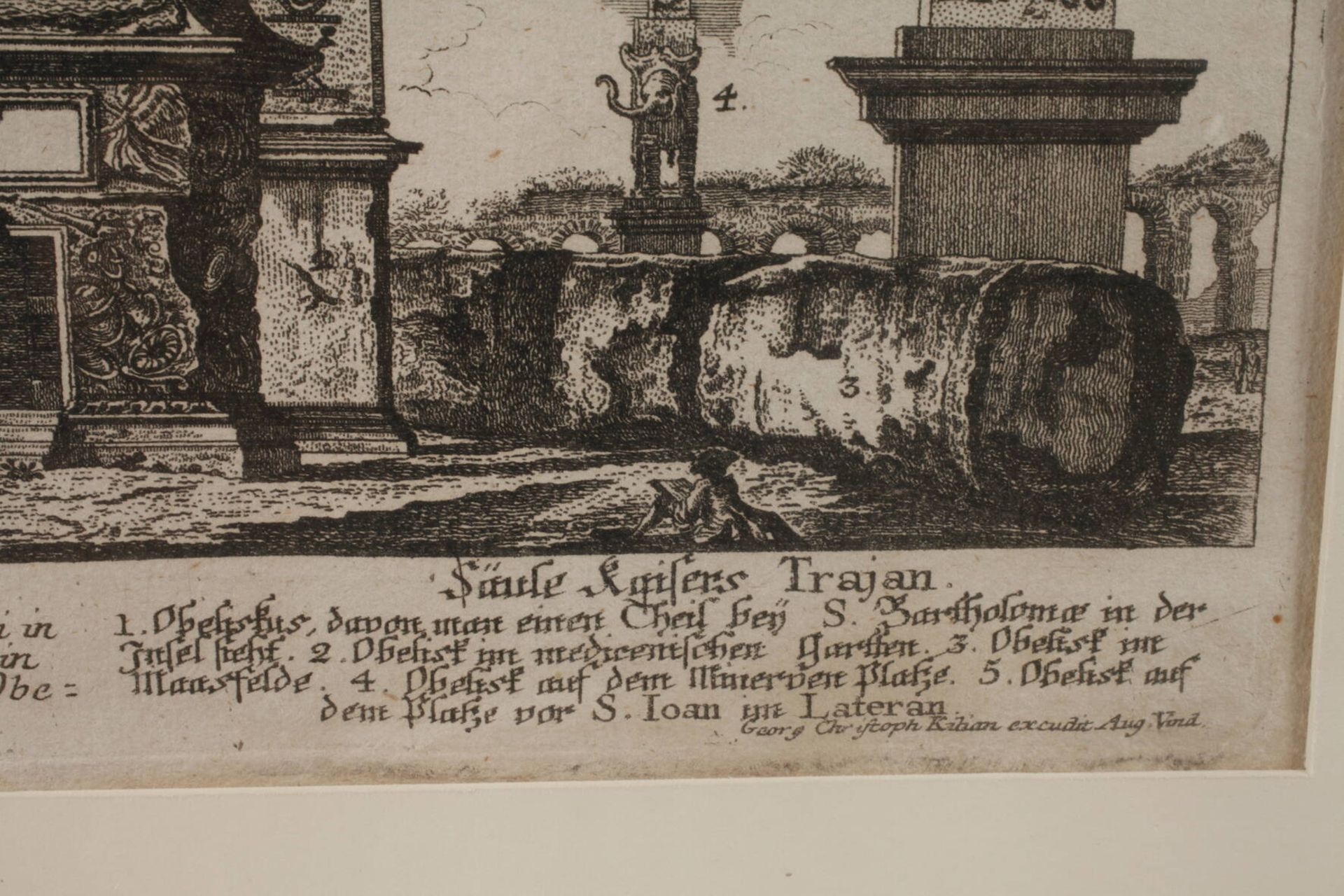 Georg Christoph Kilian, Die Trajanssäule in RomDarstellung der Trajanssäule, neben weiterer Säulen - Image 3 of 3