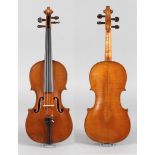 Violine im Etuiauf Klebezettel bez. Franz Simon, Geigenmacher in Mittenwald No 26 und dat. 1855,