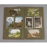 Ansichtskartenalbum um 1940, ca. 270 vorwiegend topographische Ansichtskarten, meist mit