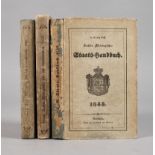 Drei Staatskalender Sachsen-MeiningenJahrgänge 1853, 1857 und 1861, Formate 8°, originale