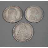 Drei Taler HabsburgTaler Franz I. von Lothringen 1757 als Röm.-Deutscher Kaiser, Münzstätte Prag (