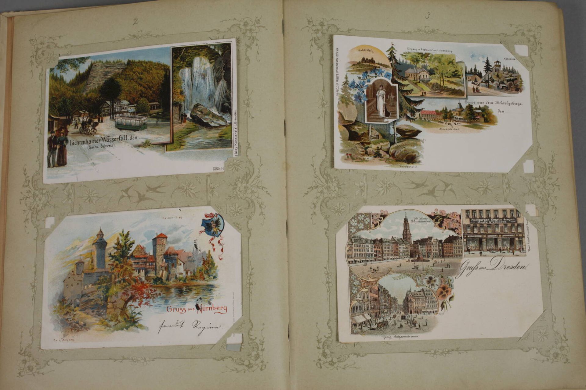 Ansichtskartenalbumvor 1945, ca. 70 vorwiegend topographische Ansichtskarten, u. a. Gruss aus - Bild 2 aus 8