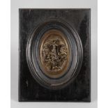 Bronzerelief Heilige MariaEnde 19. Jh., unsigniert, recto Schriftzug Propriété Chardin (Eigentum