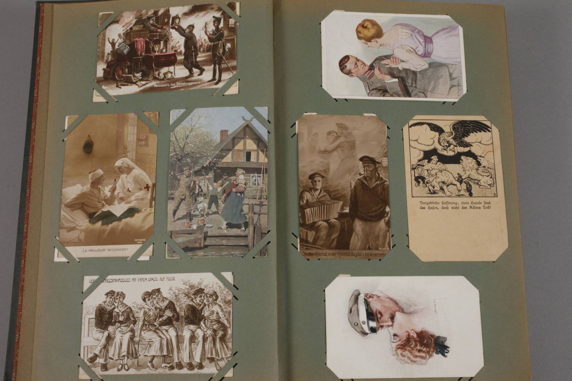 Ansichtskartenalbum 1. Weltkriegca. 430 Motiv- und Propagandapostkarten, in passendem Album der - Image 2 of 10
