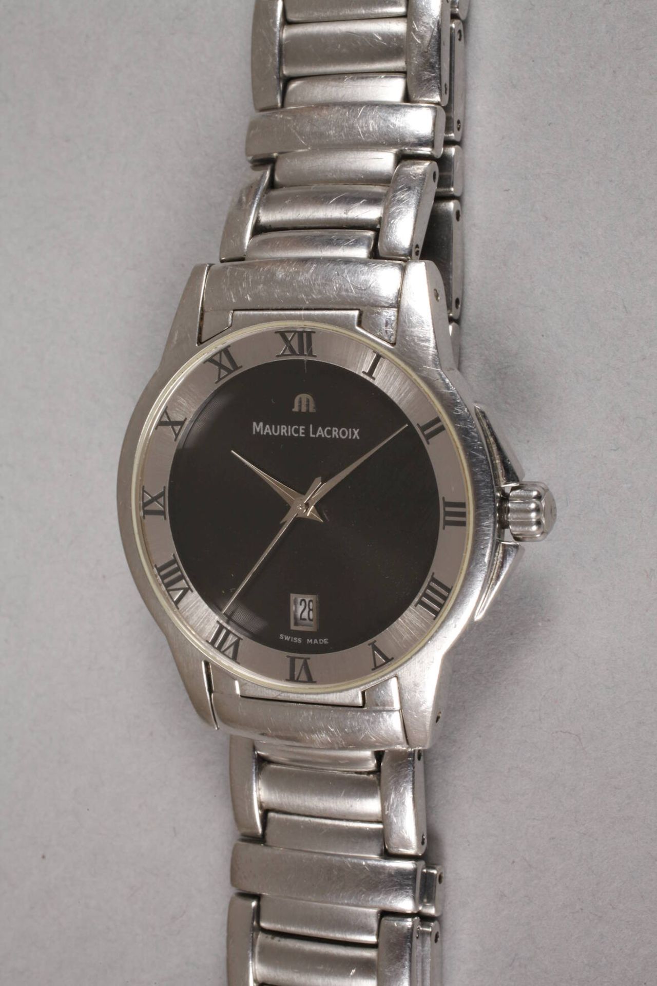 Armbanduhr Maurice Lacroixum 2000, Edelstahlgehäuse mit originalem Gliederarmband und Doppel- - Image 3 of 5