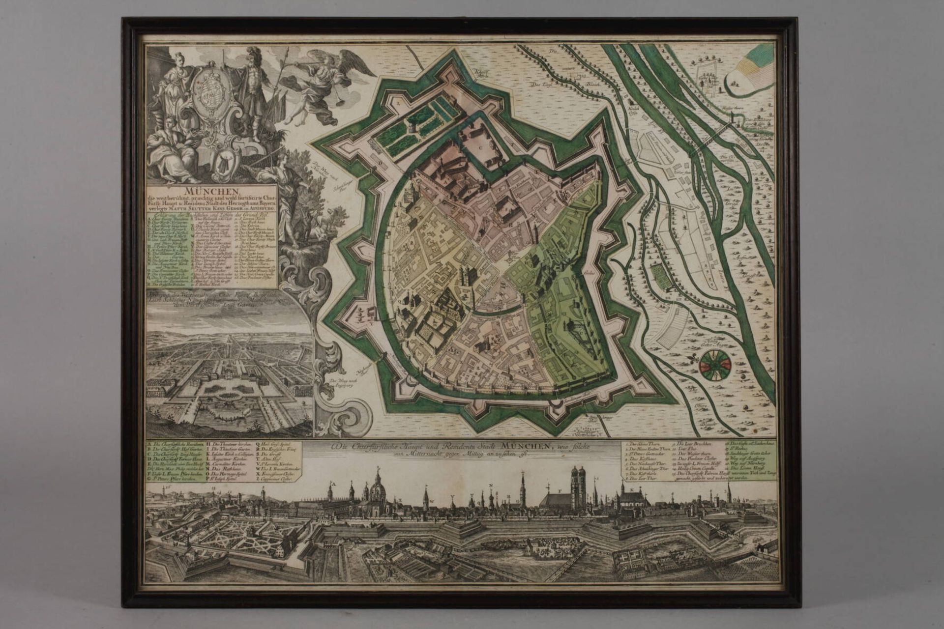 Matthäus Seutter III., Plan von MünchenAnsicht von München in verschiedenen Perspektiven sowie von - Image 2 of 4