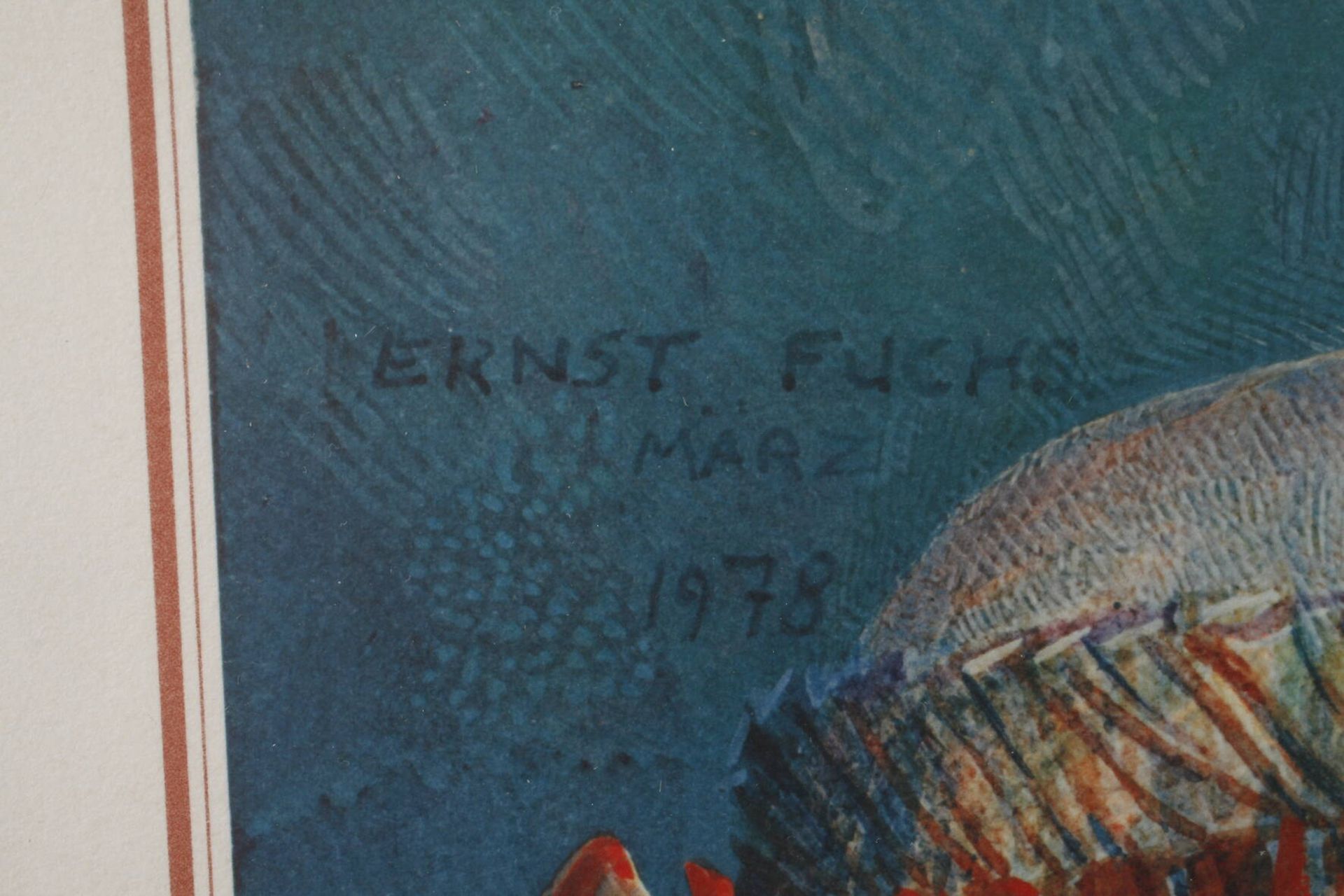 Prof. Ernst Fuchs, "Anemona"junge Frau in mit Anemonen geschmücktem blonden Haar, - Image 4 of 4