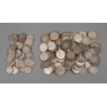 Konvolut Münzen Kaiserreichca. 100 Stück 1 Mark und ca. 50 Stück 1/2 Mark, unterschiedliche