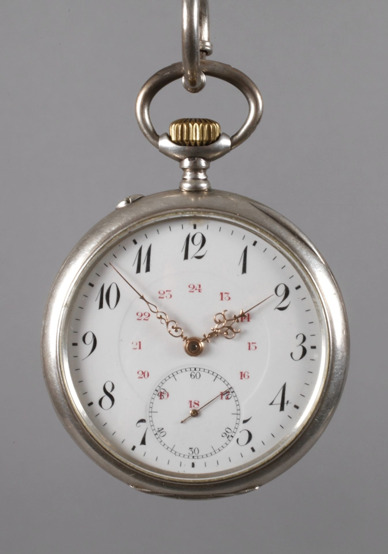 Taschenuhr IWCauf der Werkplatine gemarkt IWC Schaffhausen, um 1900, guillochiertes Silbergehäuse,