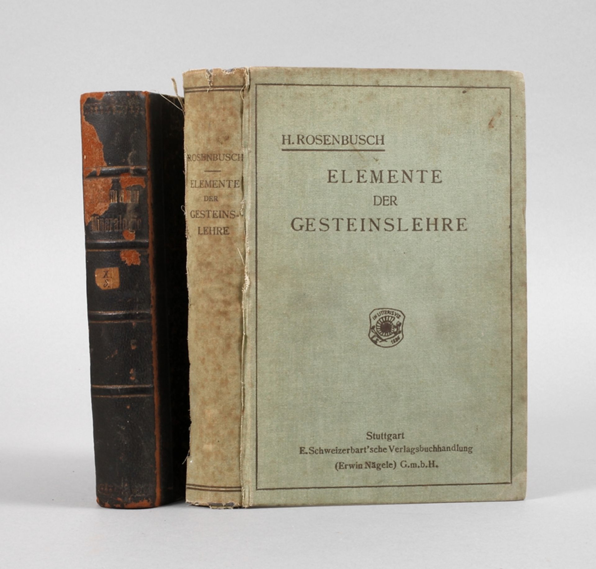 Zwei Bücher Mineralogie und GesteinskundeH. Rosenbusch, Elemente der Gesteinslehre von A. Osann,