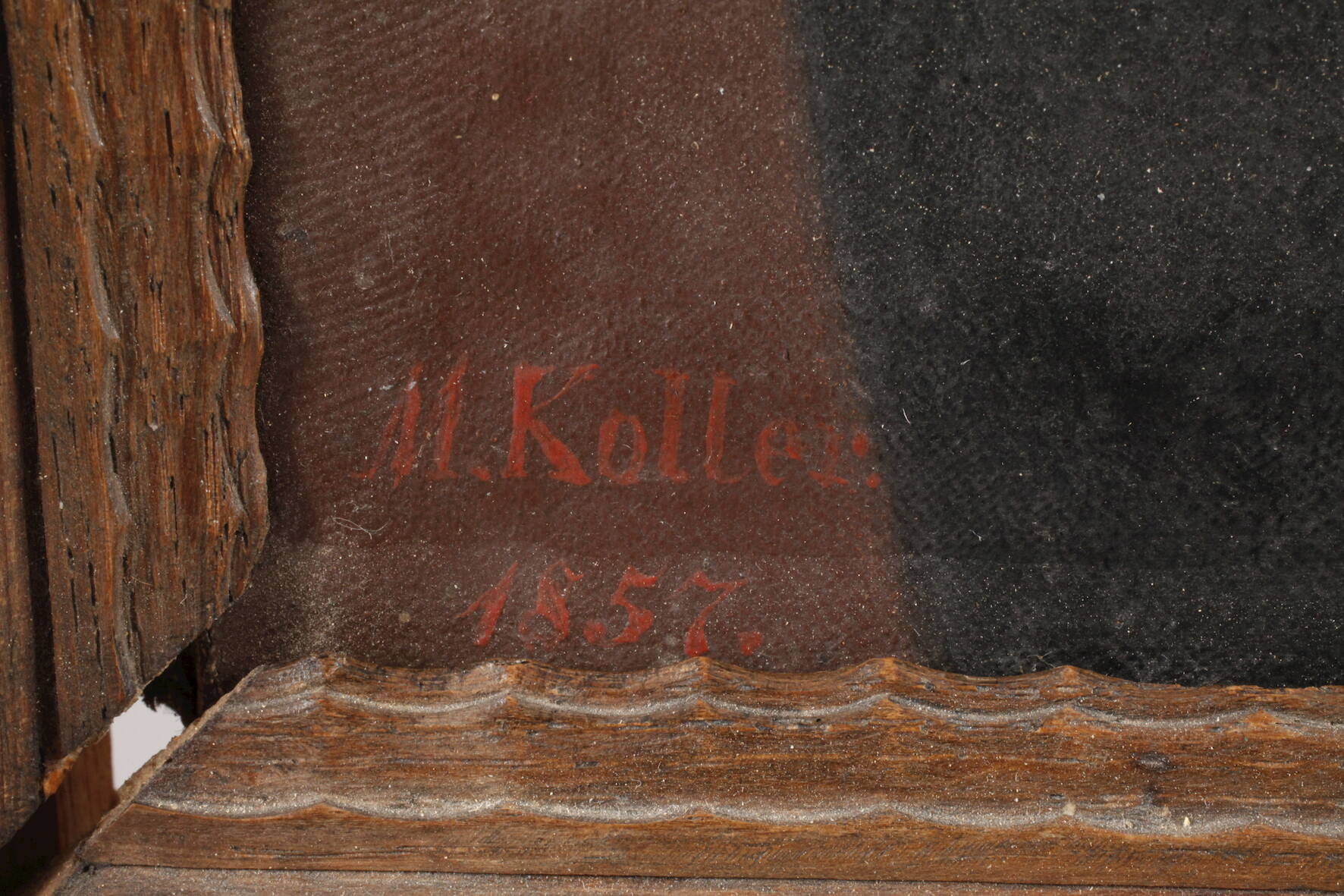 M. Koller, PfarrersportraitBrustbildnis eines Geistlichen mittleren Alters im schwarzen Talar und - Image 3 of 5