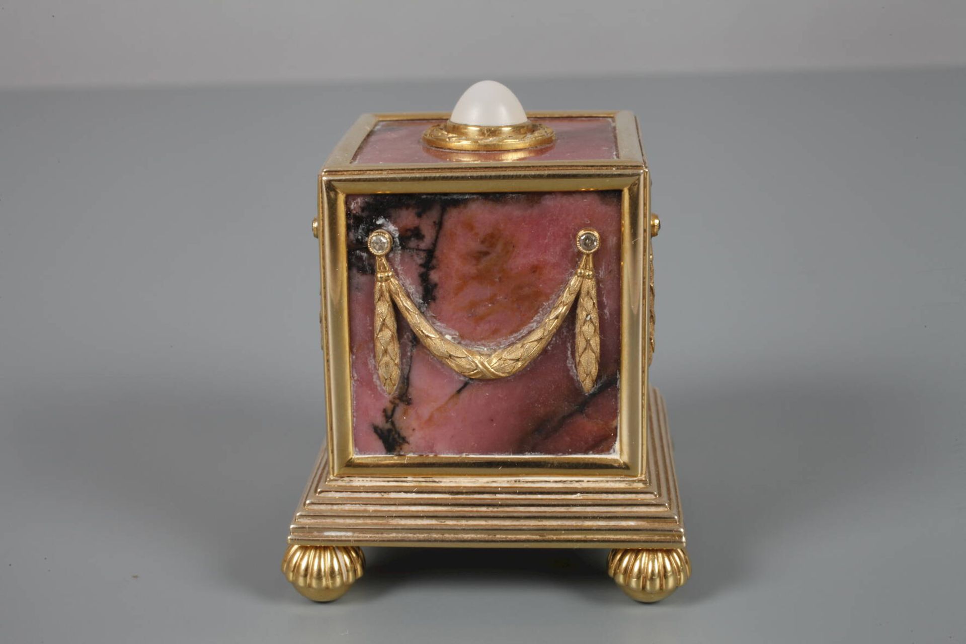 Tischklingel Goldwohl Fabergé, um 1910, am Boden eine sehr undeutliche winzige Punze, eventuell - Image 3 of 7