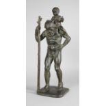 Leonhard Herzog, Heiliger Christophorusdatiert 1925, signiert, Bronze dunkel patiniert,