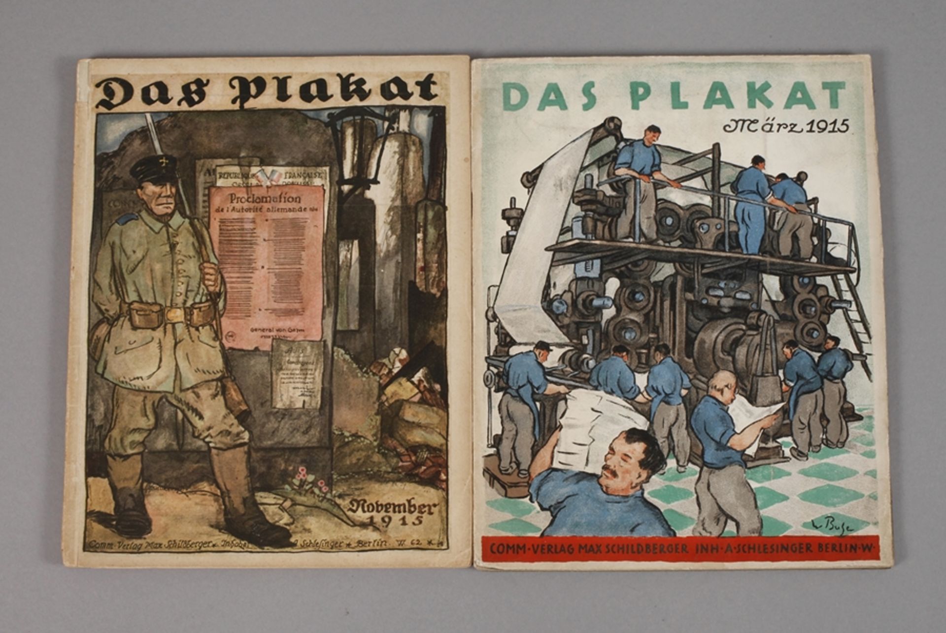 Zwei Hefte ""Das Plakat""Zeitschrift des Vereins der Plakatfreunde e. V.: März 1915 und November (