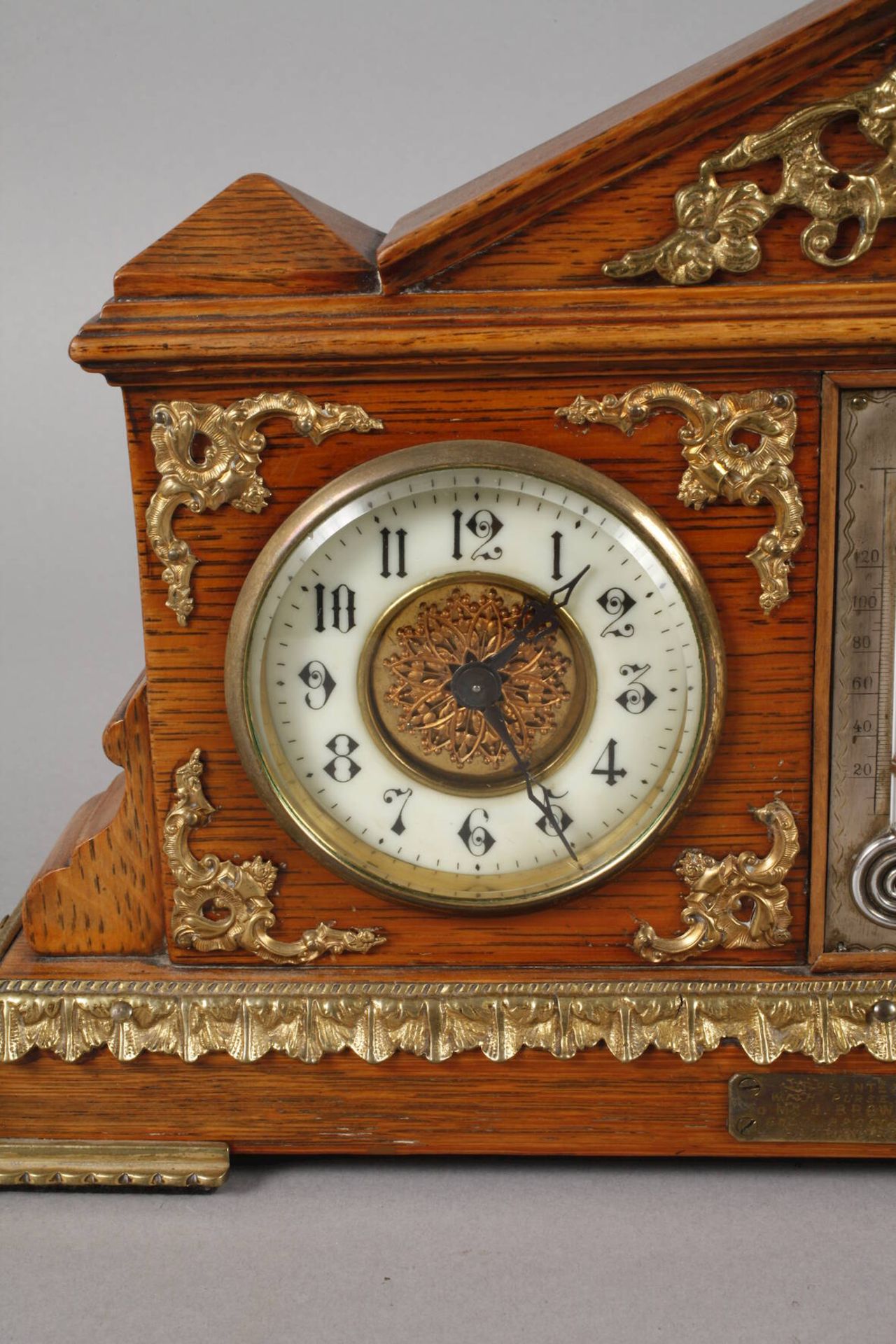 Wetterstation mit Uhrum 1890, später datiert 1903, bezeichnet Made in Paris, Gehäuse aus massiver - Image 2 of 6