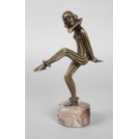 Roland Paris, "Masked Dancer"um 1930, signiert, Bronze hell patiniert, mit vertieften dunklen