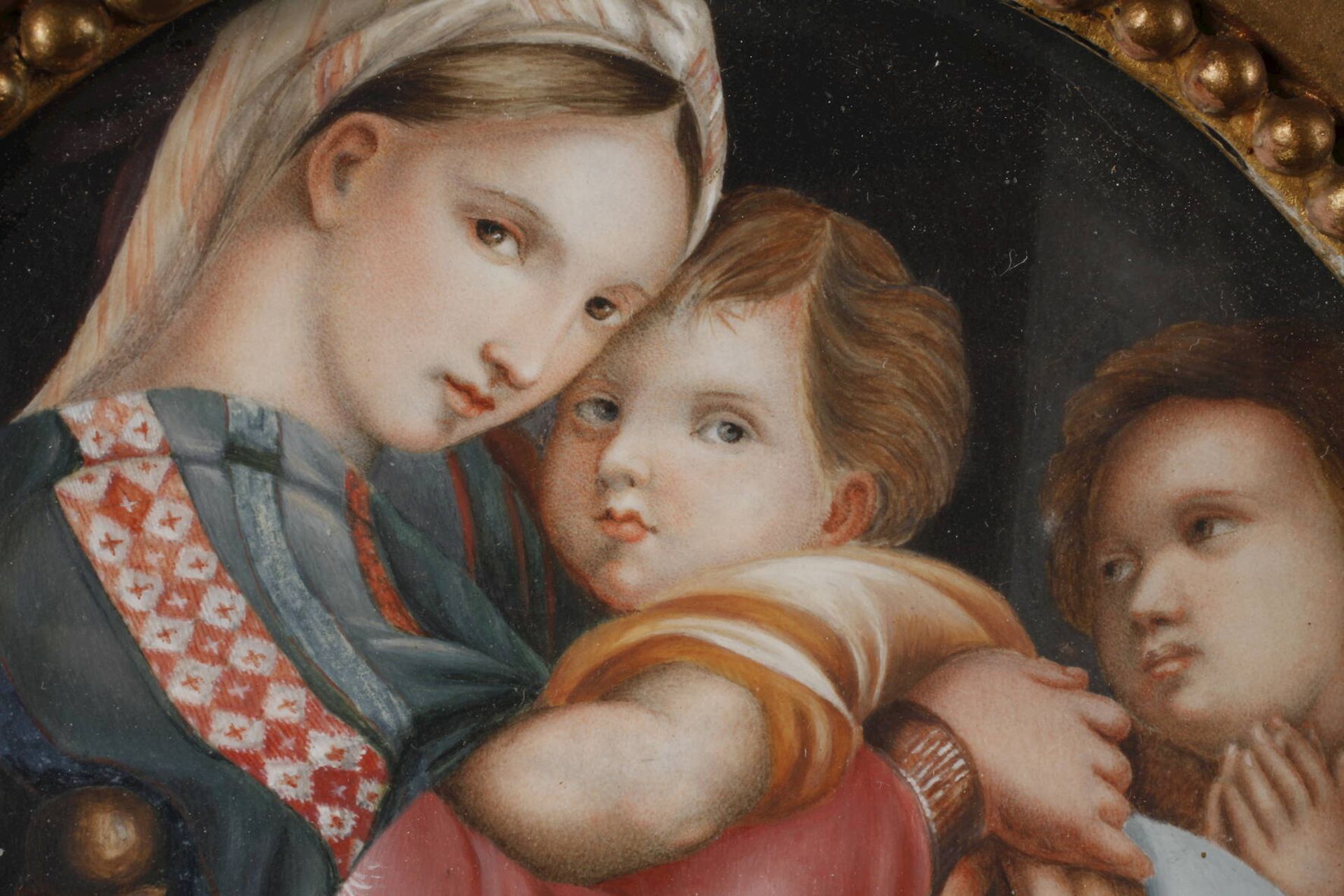 Maria mit Christuskind und Johannes dem Täuferverkleinerte Kopie nach dem Gemälde von Raffael „ - Image 3 of 3