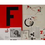 El Lissitzky, FigurinenmappeFlügelmappe "Sieg über die Sonne" mit Bauplan einer Rednertribüne für