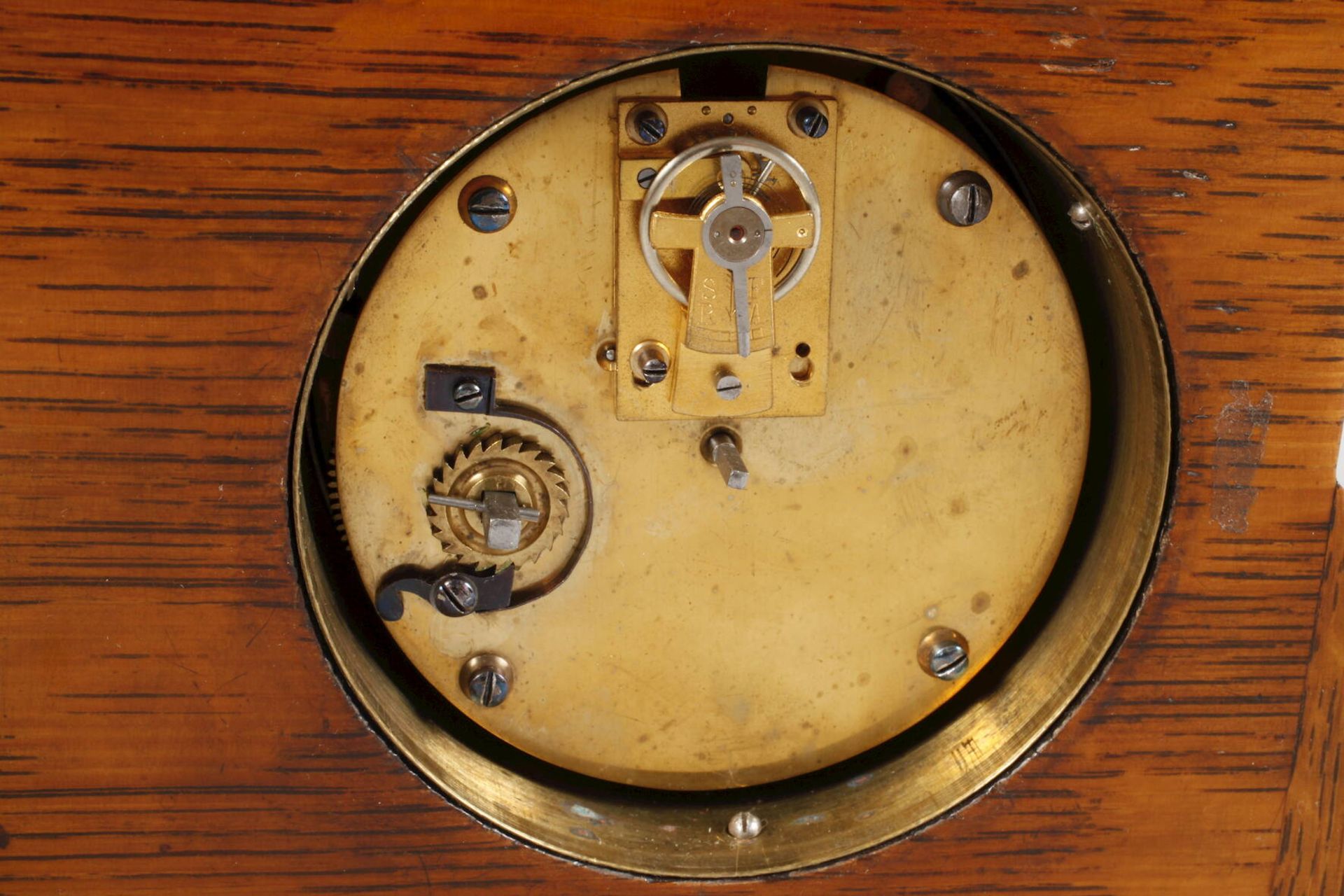 Wetterstation mit Uhrum 1890, später datiert 1903, bezeichnet Made in Paris, Gehäuse aus massiver - Image 6 of 6