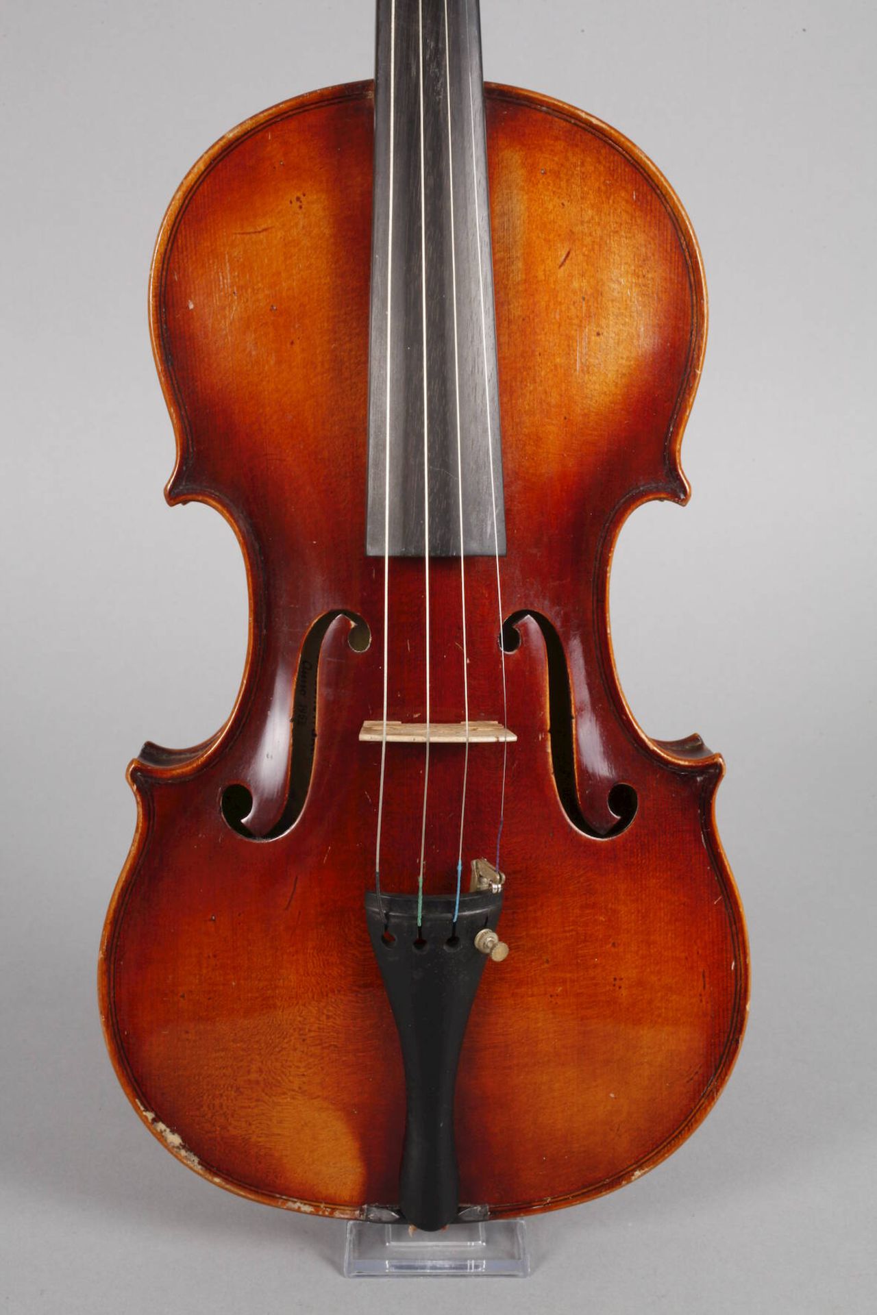 Violineauf Klebezettel bezeichnet M. Krauss Streich- u. Zupfinstrumentenbau Landshut und datiert - Image 2 of 8