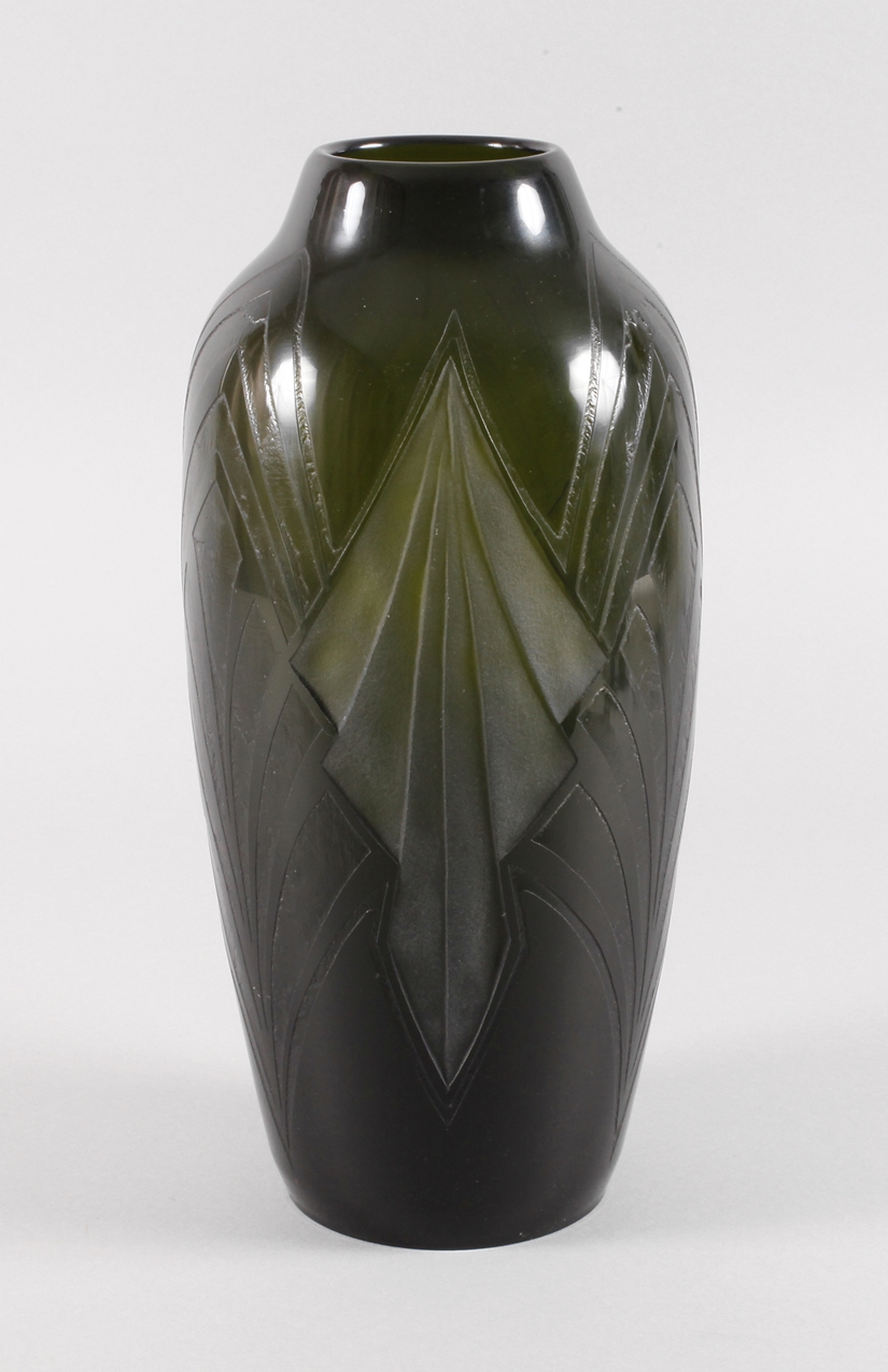 Legras große Vase Art découm 1925, Verreries de St. Denis et de Pantin Réunies, Legras & Cie.,