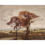 Paul Groß, Herbst im MittelgebirgeBlick auf sanfte Hügel und im Vordergrund herbstlich gefärbte