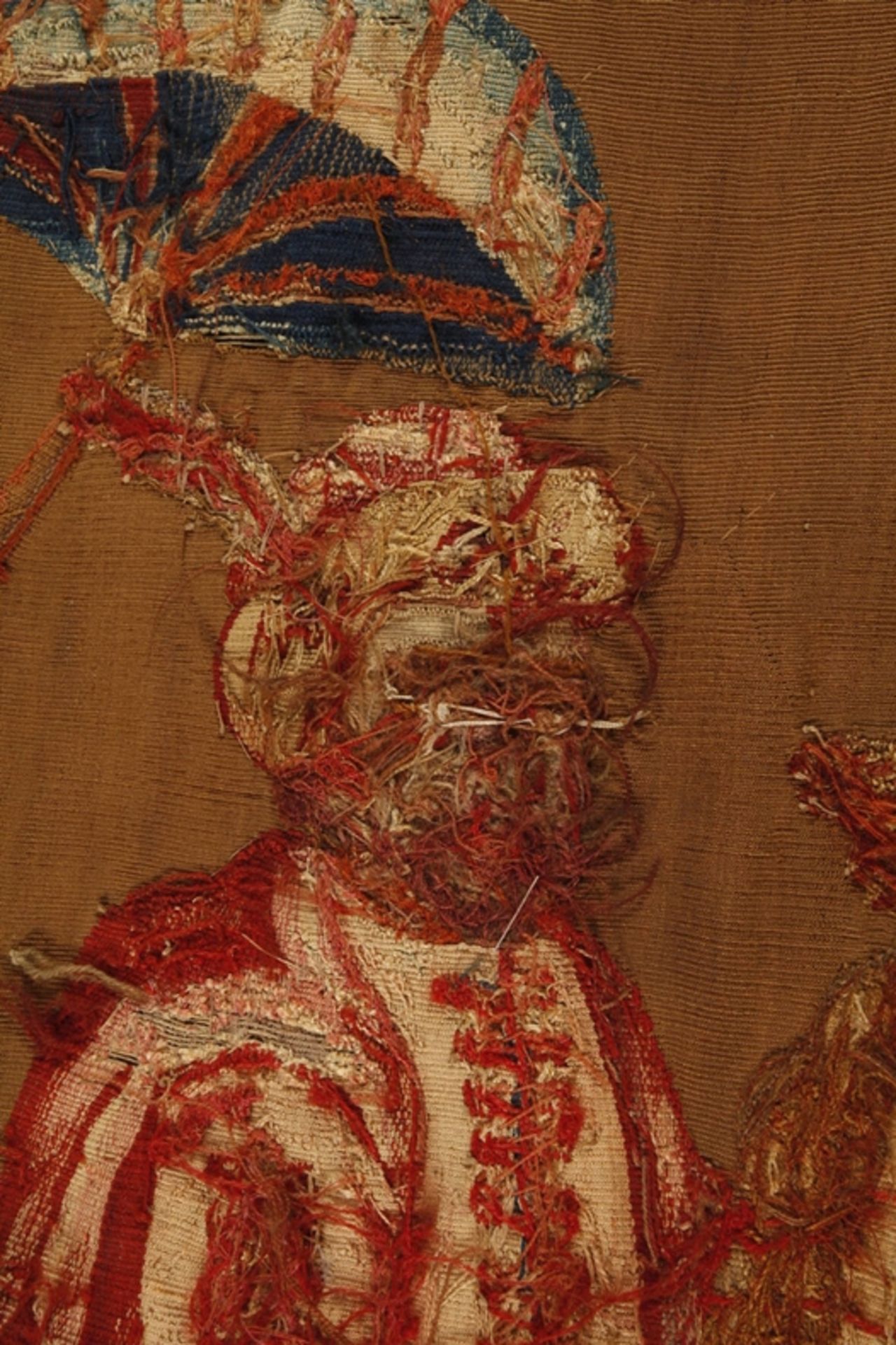 Kleine Tapisseriewohl 18. Jh., unsigniert, gewirktes Wandbild mit Darstellung eines reitenden - Image 3 of 3