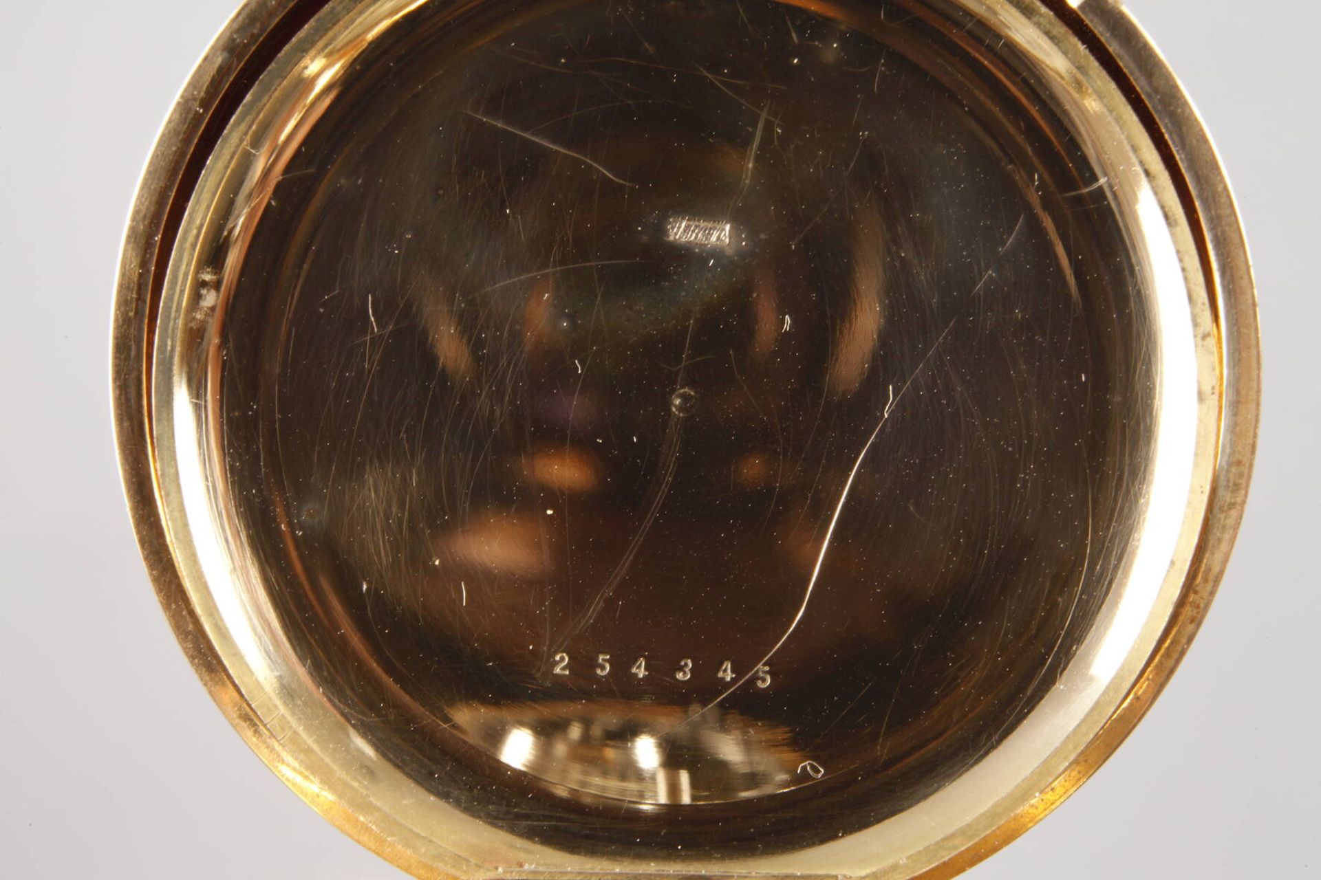 Halbsavonette Goldum 1880, fein guillochiertes Dreideckel-Goldgehäuse, 18 kt geprüft, - Image 6 of 6