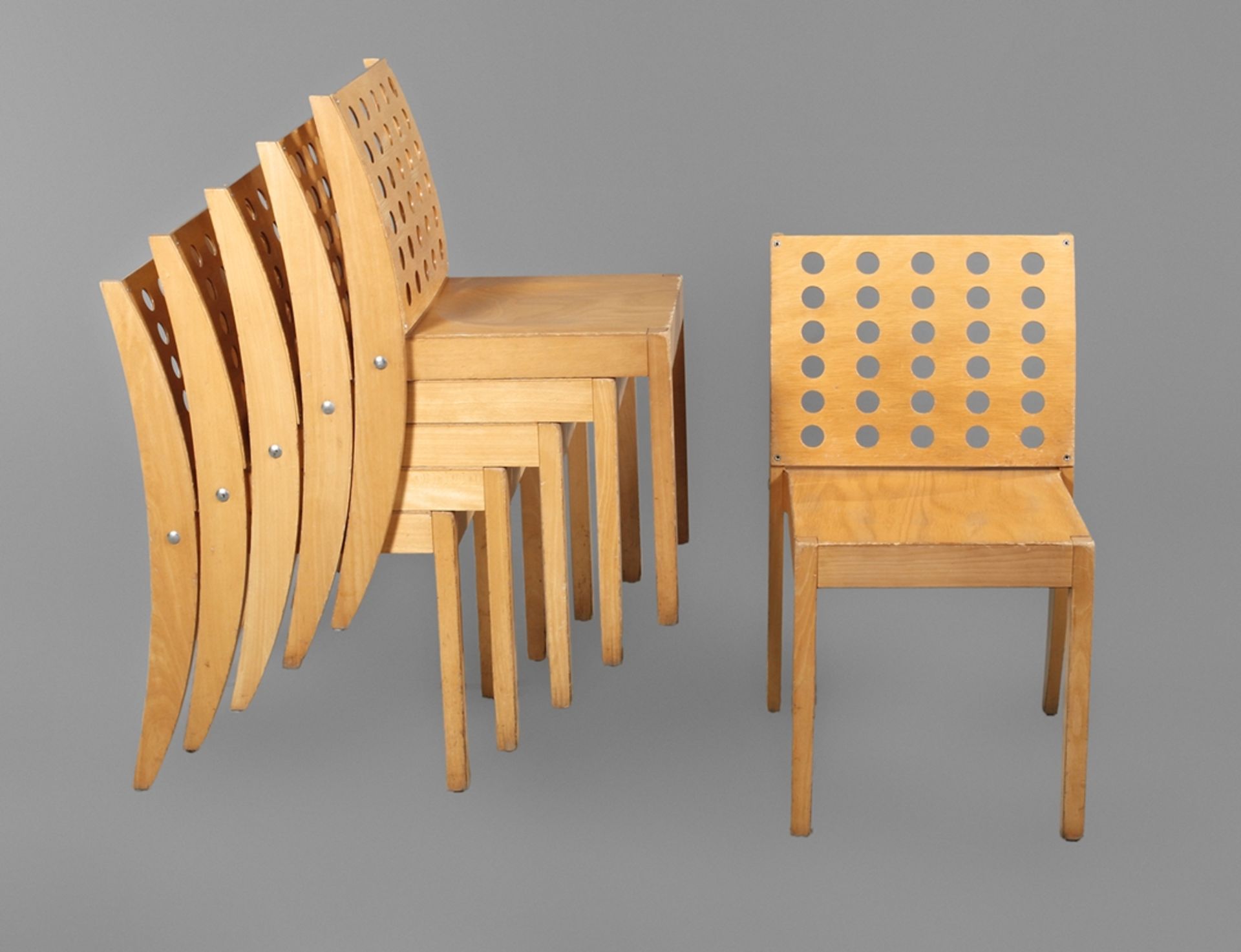 Sechs Stühle ThonetEntwurf Christoph Zschocke um 1990, Modellnummer 471, Gestell aus massiver Buche,