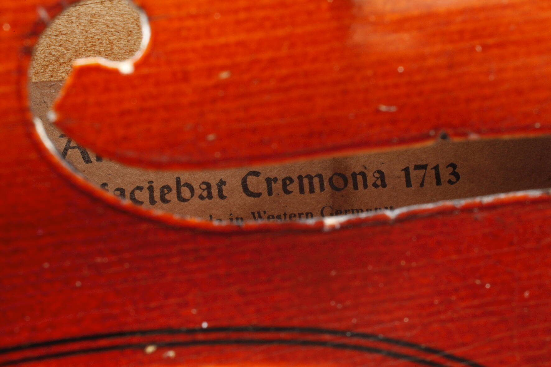 ViolineMitte 20. Jh., Modellzettel Antonius Stradivarius, ungeteilter, ungeflammter Boden in - Image 8 of 8