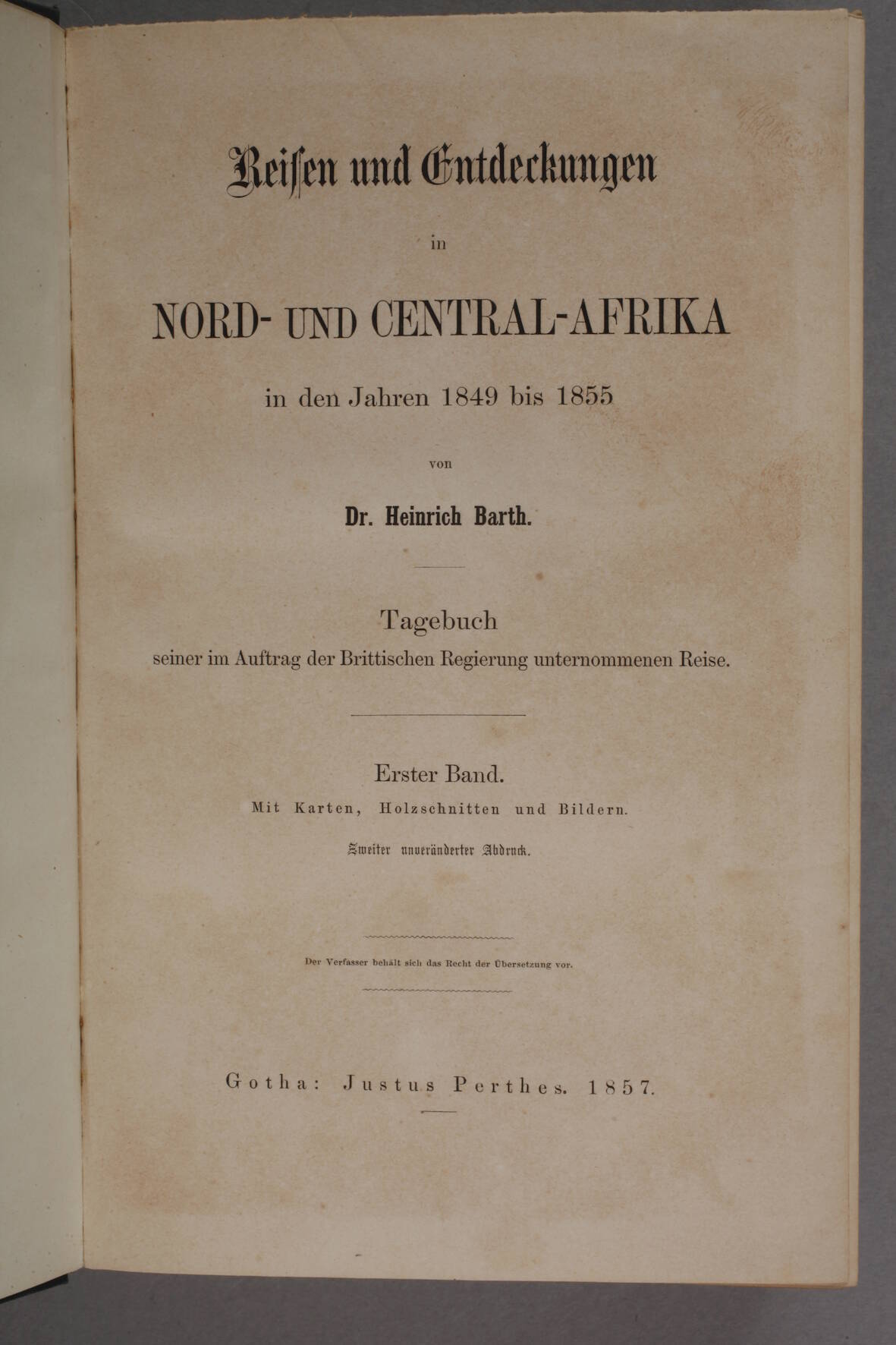 Reisen und Entdeckungenin Nord- und Central-Afrika in den Jahren 1849 bis 1855 von Heinrich Barth. - Image 2 of 4