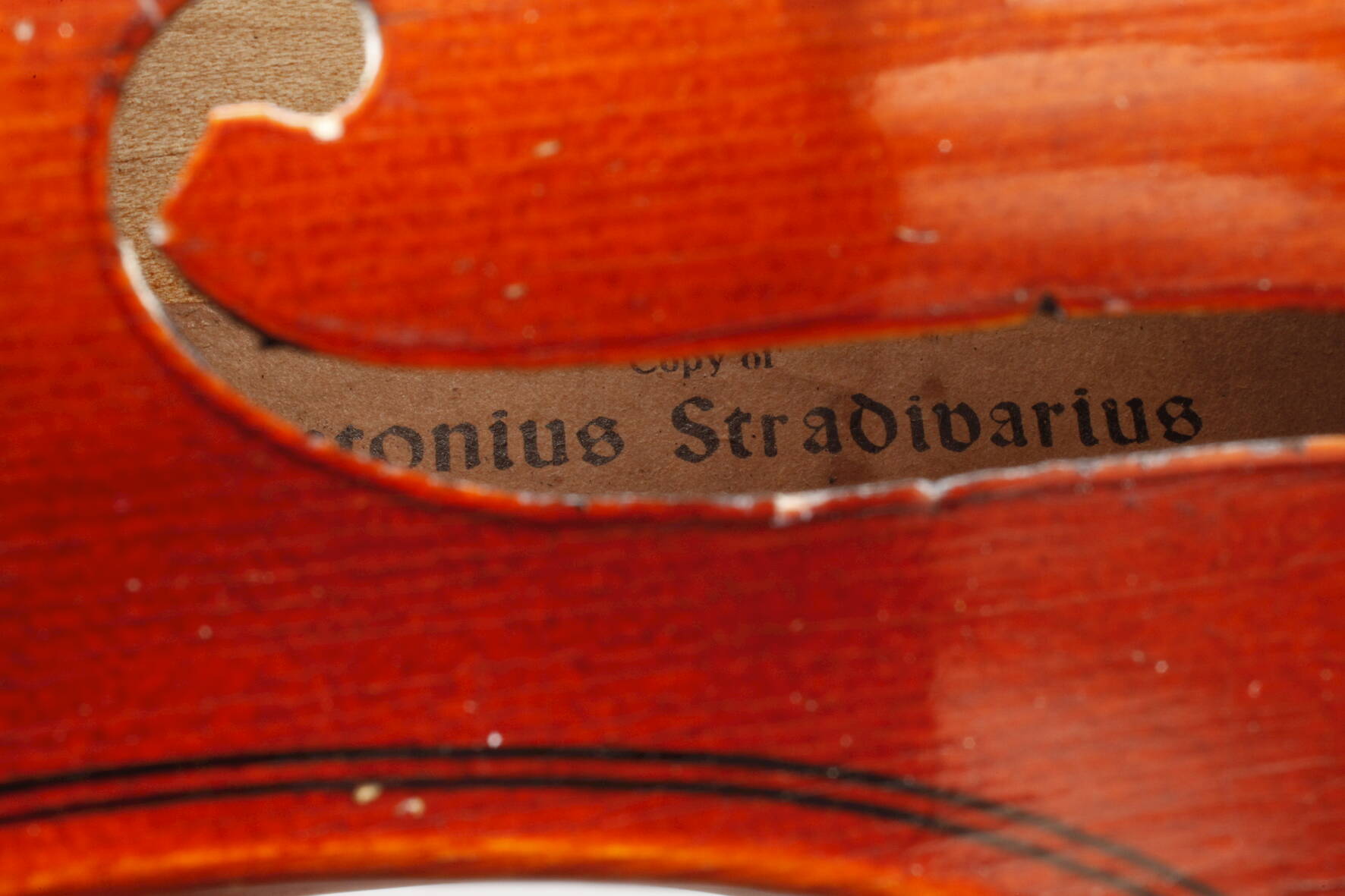 ViolineMitte 20. Jh., Modellzettel Antonius Stradivarius, ungeteilter, ungeflammter Boden in - Image 7 of 8