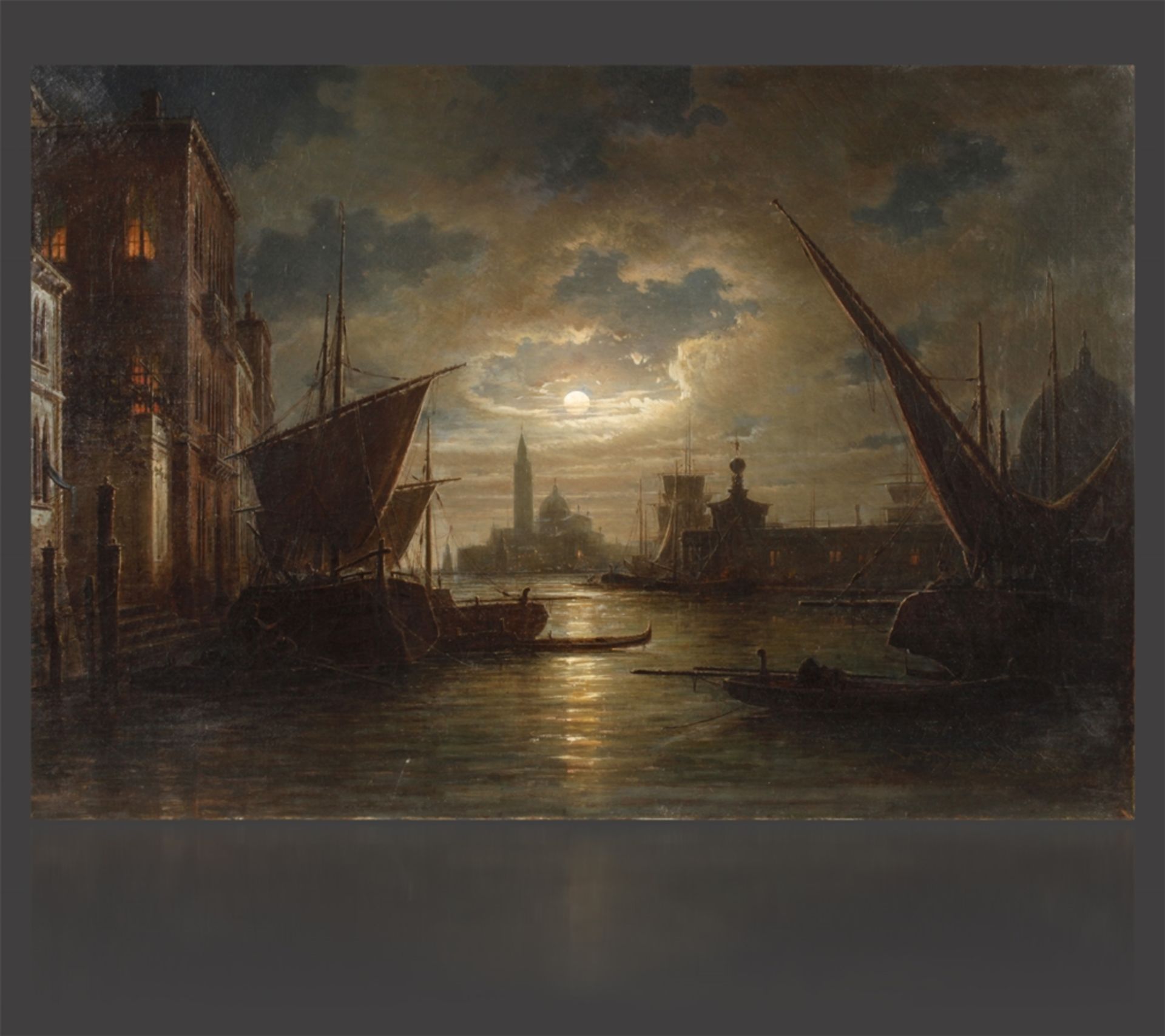 Ludwig Mecklenburg, Mondnacht in VenedigNocturne am Canal Grande, der seit dem Barock vornehmlich in - Bild 2 aus 13